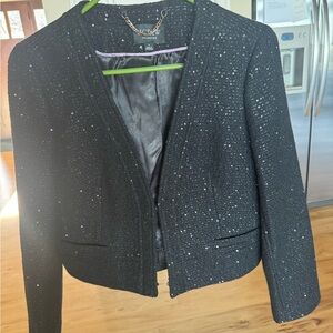 J. Crew Black Tweed Lady Jacket with Sequins